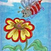 Art: Bumble Bee Mouse & the Sweetheart Flower by Artist Kim Loberg