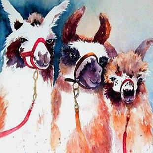 Art: Llamas Three by Artist Ulrike 'Ricky' Martin