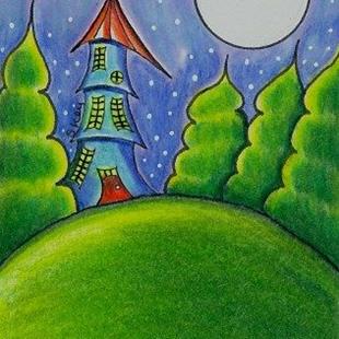 Art: Moonlit Castle-Sold by Artist Sherry Key