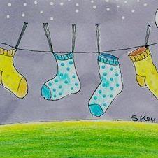 Art: Baby Socks At Night by Artist Sherry Key