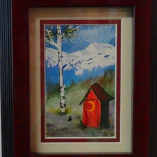 Art: The Red House (sold) by Artist Kathy Crawshay