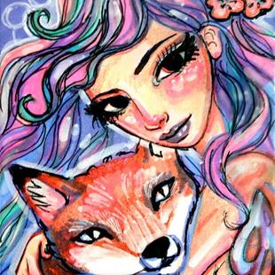 Art: Ice Fairy and Fox by Artist Natasha Bouchillon (Formerly: Wescoat)