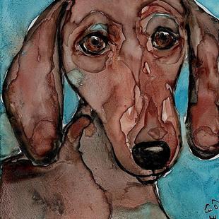 Art: Colorful Canine 1 - Doxie by Artist Melinda Dalke