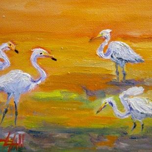 Art: Sunset Egrets by Artist Delilah Smith