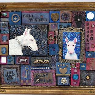 Art: Bull Terrier Mosaic 1 by Artist Melinda Dalke