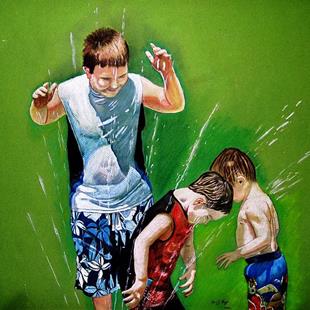 Art: Sprinkler by Artist Amy J Hipple