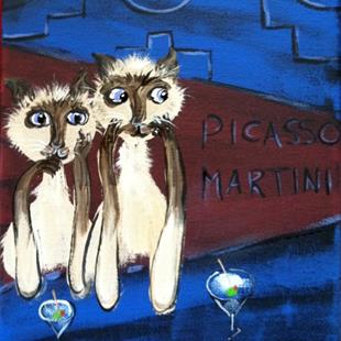 Art: Tippsy at Picasso Martini by Artist Diane Funderburg Deam