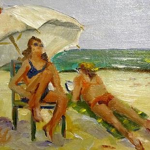 Art: Sun Bathers - SOLD by Artist Delilah Smith