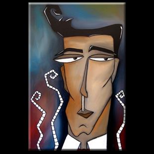 Art: Faces1160 2436 Original Abstract Art Painting Market Growth by Artist Thomas C. Fedro