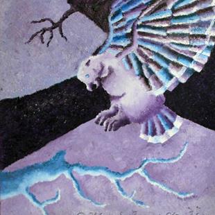 Art: Purple Owl by Artist Kim Loberg