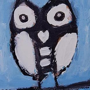 Art: Black & White Owl by Artist Windi Rosson