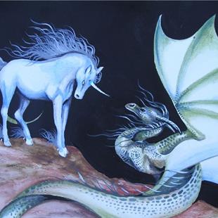 Art: Dragon and Unicorn by Artist Nico Niemi