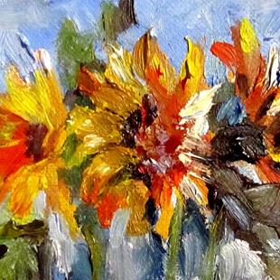 Art: Nature Sunflowers Aceo-SOLD by Artist Delilah Smith
