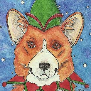 Art: Jangle Corgi Dog by Artist Melinda Dalke
