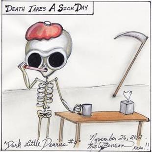 Art: Dark Little Dearies #9 - Grim Reaper Skeleton Art by Artist Misty Monster