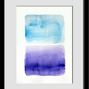 Art: Blue and purple, original minimal abstract painting, 12 x 16 by Artist victoria kloch