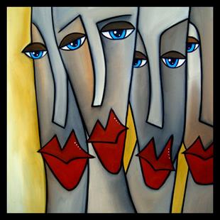 Art: Faces1167 2424 Original Abstract Art Painting Step Aside by Artist Thomas C. Fedro
