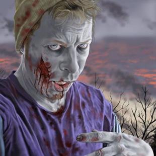 Art: Self Portrait As A Zombie by Artist Mark Satchwill