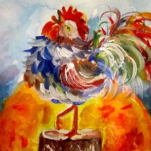 Art: Sun Rise Rooster No.3-SOLD by Artist Delilah Smith