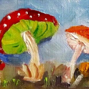 Art: Red Mushroom Aceo SOLD by Artist Delilah Smith