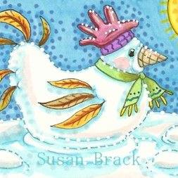 Art: SNOW HEN by Artist Susan Brack