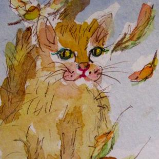 Art: Knee Deep in Fall Aceo-SOLD by Artist Delilah Smith