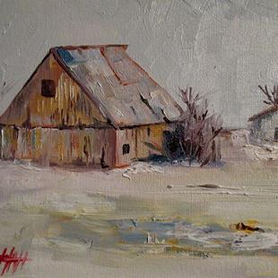 Art: Winter Barn by Artist Delilah Smith