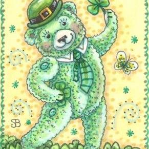 Art: GREEN AS AN IRISH TEDDY by Artist Susan Brack