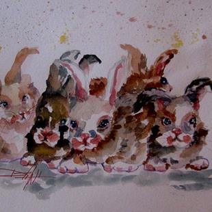 Art: Baby Bunnies-SOLD by Artist Delilah Smith