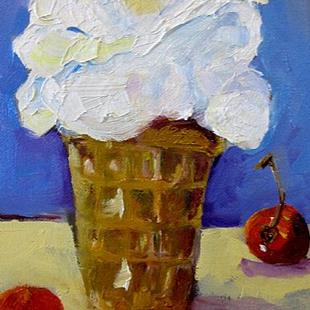 Art: Ice Cream with Cherries by Artist Delilah Smith