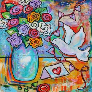 Art: Hearts and Flowers by Artist Melanie Douthit