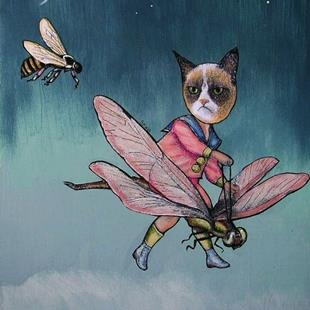 Art: The Pursuit of Grumpy Cat by Artist Sherry Key