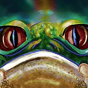 Art: Frog by Artist Alma Lee