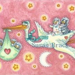 Art: Hiss N' Fitz - LOOK WHAT THE STORK BROUGHT by Artist Susan Brack