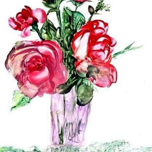 Art: Encaustic Roses by Artist Ulrike 'Ricky' Martin