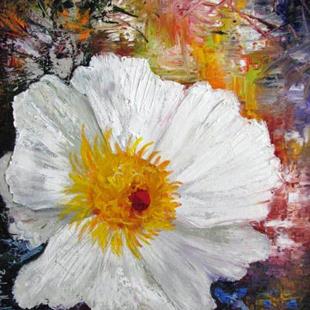 Art: Abstract White Poppy by Artist Barbara Haviland