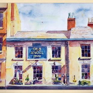 Art: Old Angel Inn, Lace Market, Nottingham by Artist John Wright