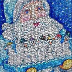 Art: YOU CAN NEVER HAVE TOO MANY SNOWMEN - Needlework Tapestry Rug by Artist Susan Brack