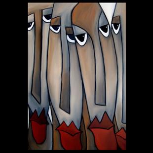 Art: Faces1190 2436 Original Abstract Art Painting Breaking Point by Artist Thomas C. Fedro