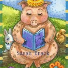 Art: READING A PIG CLASSIC by Artist Susan Brack