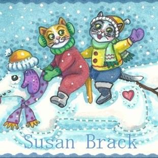 Art: GIDDYUP SNOW PUP by Artist Susan Brack
