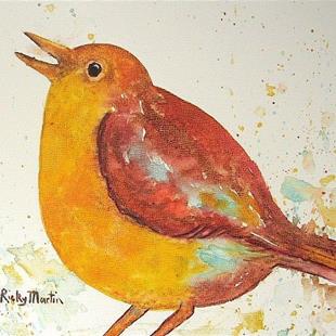 Art: Bird a twitter - sold by Artist Ulrike 'Ricky' Martin