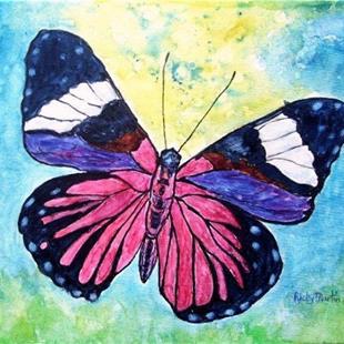 Art: Red Cracker Hamadryas Amphinome Butterfly - sold by Artist Ulrike 'Ricky' Martin