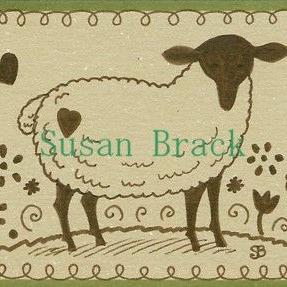 Art: SEPIA DOODLE SHEEP FOLK by Artist Susan Brack