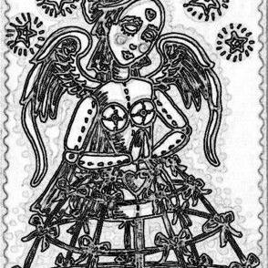 Art: STEAMPUNK ANGEL - Stamp by Artist Susan Brack