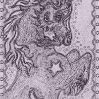 Art: NIGHT OF THE HALLOWEEN UNICORN - Stamp by Artist Susan Brack