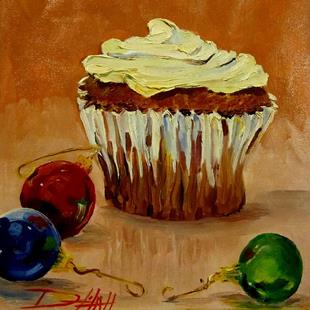 Art: Christmas Cupcake by Artist Delilah Smith