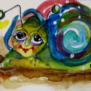Art: Happy Summer Snail by Artist Delilah Smith