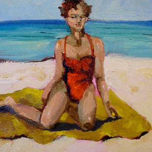 Art: Yellow Beach Blanet by Artist Delilah Smith