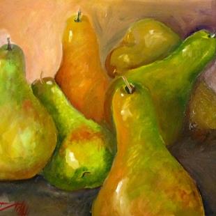 Art: Six Drunken Pears by Artist Delilah Smith